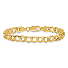 14k Yellow Gold 6.5mm Curb Chain Bracelet 1
