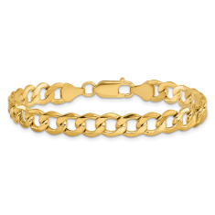 14k Yellow Gold 7mm Curb Chain Bracelet 1