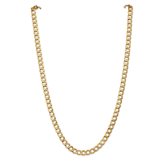 14k Yellow Gold 7mm Curb Chain Necklace 1