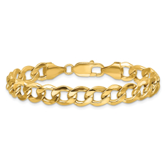 14k Yellow Gold 9mm Curb Chain Bracelet 1