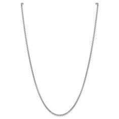 14k White Gold 2.45mm Round Box Chain Necklace 1