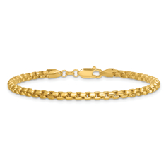 14k Yellow Gold 3.6mm Round Box Chain Bracelet 1