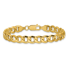 14k Yellow Gold 7.5mm Curb Chain Bracelet 1