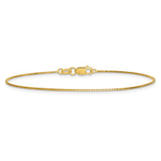 14k Yellow Gold 0.7mm Box Chain Bracelet 1