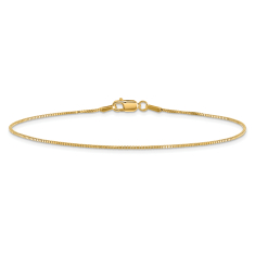 14k Yellow Gold 0.95mm Box Chain Bracelet 1