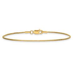 14k Yellow Gold 1mm Box Chain Bracelet 1