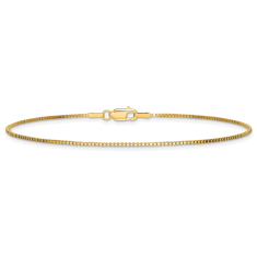 14k Yellow Gold 1.05mm Box Chain Anklet 1