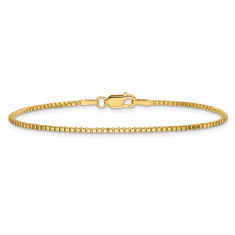 14k Yellow Gold 1.5mm Box Chain Bracelet 1