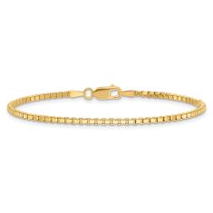 14k Yellow Gold 1.9mm Box Chain Bracelet 1