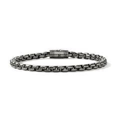 John Hardy Dark Sterling Silver 4.8mm Box Chain Bracelet 1