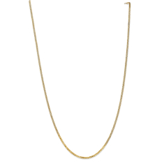 14k Yellow Gold 2.2mm Beveled Curb Chain Necklace 1