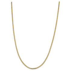 14k Yellow Gold 2.3mm Beveled Curb Chain Necklace 1