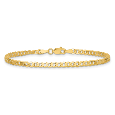 14k Yellow Gold 2.9mm Beveled Curb Chain Bracelet 1
