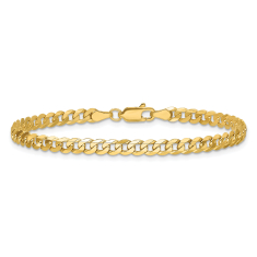 14k Yellow Gold 3.9mm Beveled Curb Chain Bracelet 1