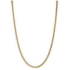 14k Yellow Gold 3.9mm Beveled Curb Chain Necklace 1
