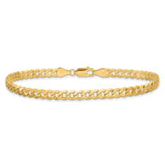 14k Yellow Gold 4.75mm Beveled Curb Chain Bracelet 1