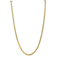 14k Yellow Gold 4.75mm Beveled Curb Chain Necklace 1