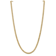 14k Yellow Gold 5.75mm Beveled Curb Chain Necklace 1