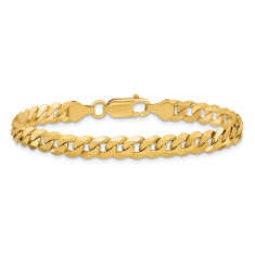 14k Yellow Gold 6.25mm Beveled Curb Chain Bracelet 1