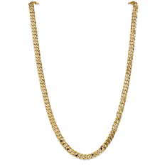 14k Yellow Gold 7.25mm Beveled Curb Chain Necklace 1