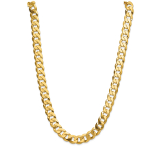 14k Yellow Gold 12mm Beveled Curb Chain Necklace 1