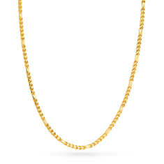 10k Yellow Gold 3mm Round Franco and Figaro Chain Necklace 1