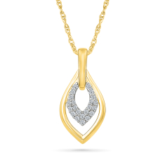 1/6ctw Diamond 10k Yellow Gold Pendant Necklace 1