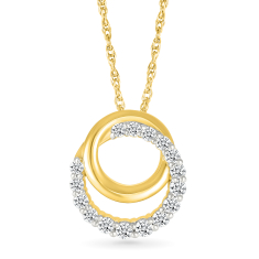 1/3ctw Diamond 10k Yellow Gold Circle Pendant Necklace 1