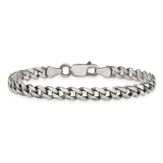 Antiqued Sterling Silver 6mm Curb Chain Bracelet 1