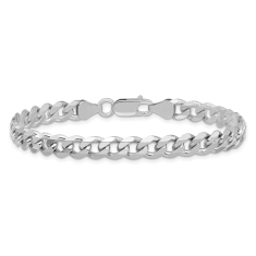 Sterling Silver 6.5mm Curb Chain Bracelet 1