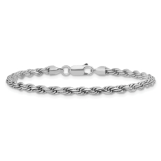Sterling Silver 3.2mm Diamond-Cut Rope Chain Bracelet 1