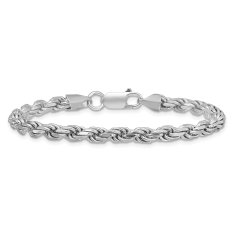 Sterling Silver 4.6mm Diamond-Cut Rope Chain Bracelet 1