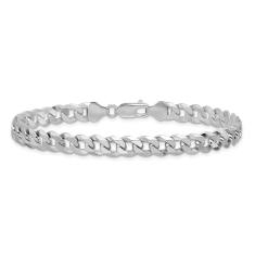 Sterling Silver 7mm Beveled Curb Chain Bracelet 1