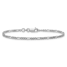 Sterling Silver 2.25mm Figaro Chain Anklet 1