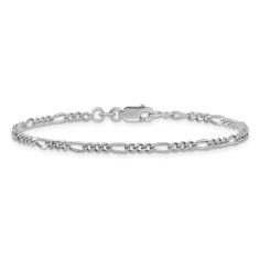 Sterling Silver 2.5mm Figaro Chain Anklet 1