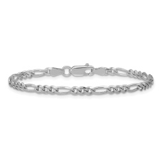 Sterling Silver 3.5mm Figaro Chain Bracelet 1