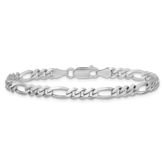 Sterling Silver 4.5mm Figaro Chain Bracelet 1
