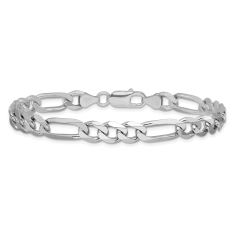 Sterling Silver 7.5mm Figaro Chain Bracelet 1