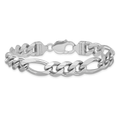 Sterling Silver 10.2mm Figaro Chain Bracelet 1
