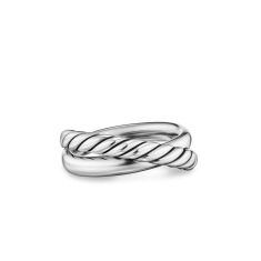 David Yurman Crossover Two Row Ring in Sterling Silver, 7.4mm 1