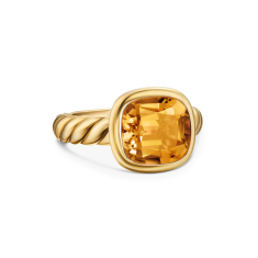 David Yurman DY Mercer Stone Ring in 18K Yellow Gold with Citrine, 10mm 1