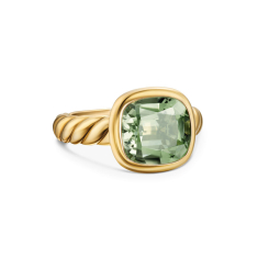David Yurman DY Mercer Stone Ring in 18K Yellow Gold with Prasiolite, 10mm 1