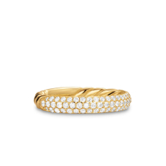 David Yurman DY Mercer Pave Band Ring in 18K Yellow Gold with Diamonds, 3.7mm 1