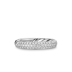 David Yurman DY Mercer Pave Band Ring in Sterling Silver with Diamonds, 3.7mm 1