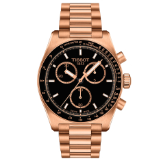 Tissot PR516 Quartz Chronograph Black Dial Rose Gold-Tone Stainless Steel Watch 40mm - T1494173305100 1