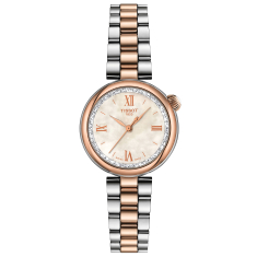 Tissot Desir Graded White Mother of Pearl Dial Blue Two-Tone Stainless Steel Watch 28mm - T1520102211800 1