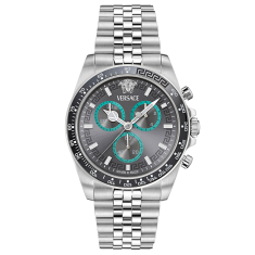 Versace Greca Chrono Grey Sunray Dial Stainless Steel Bracelet Watch 43mm - VE0H00325 1
