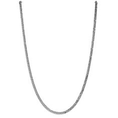 14k White Gold 3.9mm Beveled Curb Chain Necklace 1