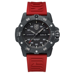 Luminox Master Carbon SEAL Automatic Black Dial Red Rubber Strap Military Dive Watch 45mm - XS3875 1