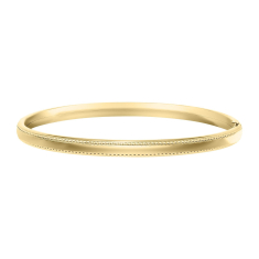 Beaded Edge Gold Filled Bangle Bracelet | 5mm 1